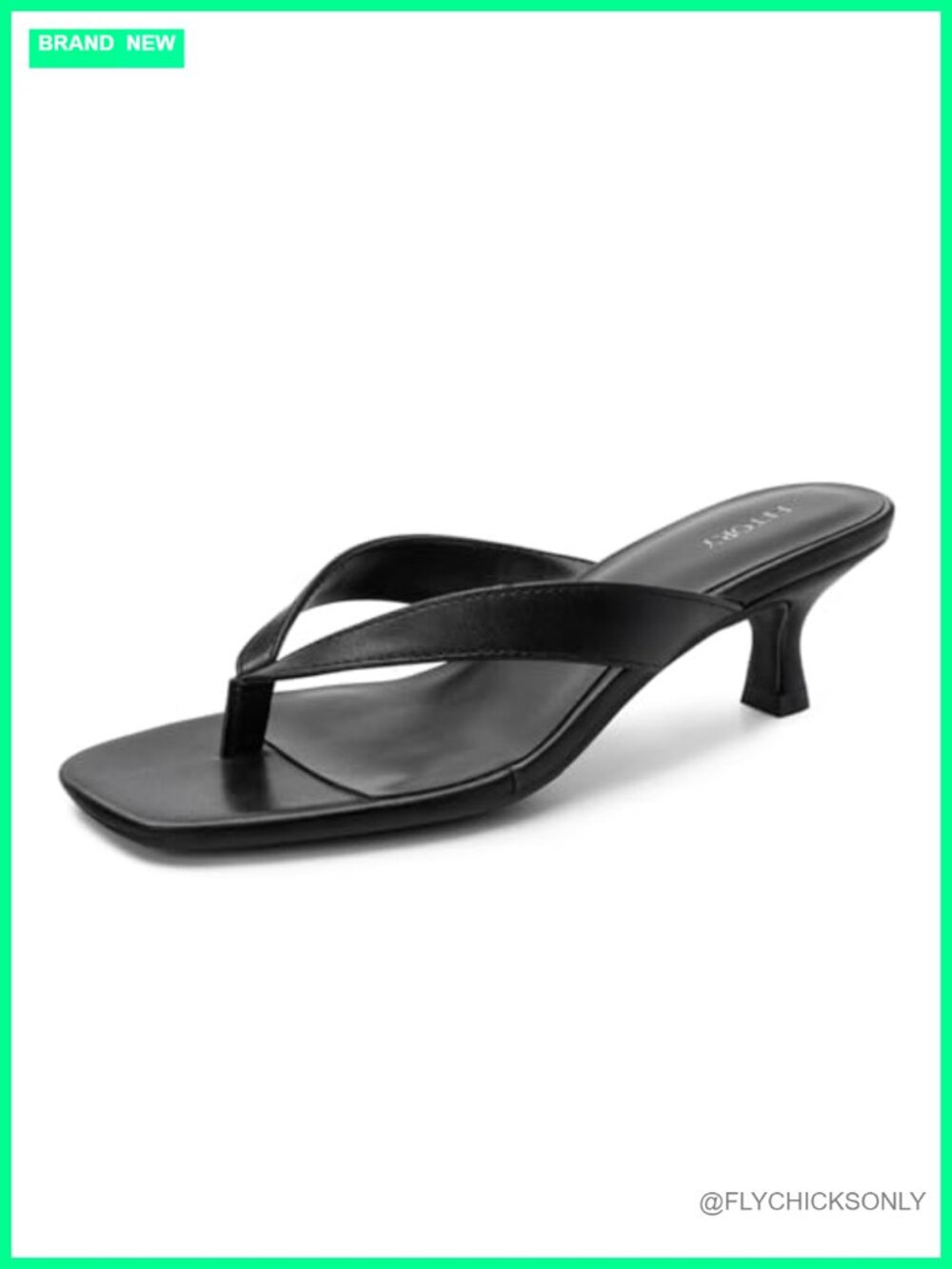 Kitten Heel Flip Flop Thong Sandals Square Open Toe Slip On